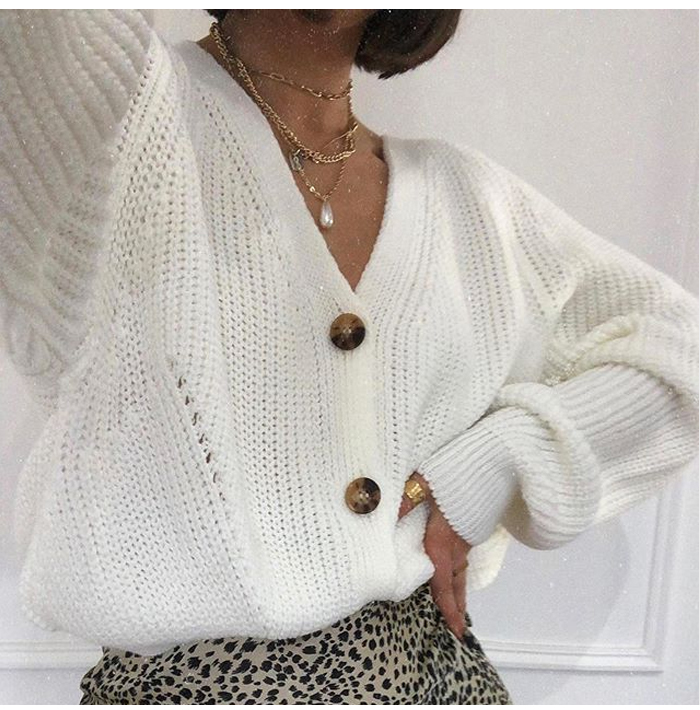 Mujer Batwing Mangas de ganchillo Botón de punto Cardigan Blusa Sweater Coat Mujer Batwing Mangas de ganchillo Botón de punto Cardigan Blusa Sweater Coat