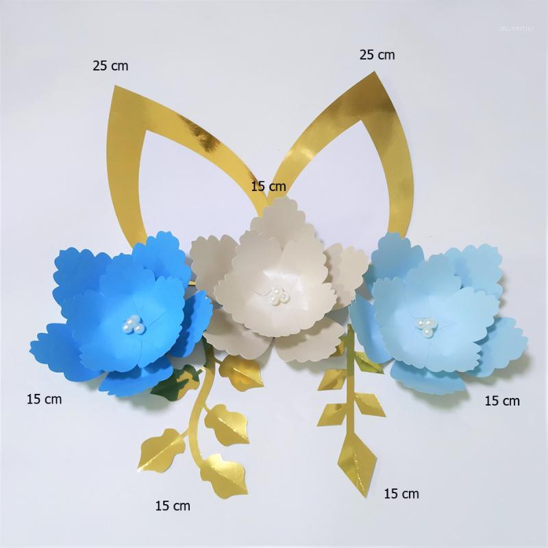

Cardstock DIY Easy Paper Flowers With Ears leaves Set Baby Nursery Wall Flower Decor Shower Birthday Party Deco Video Tutorials1, Custom color
