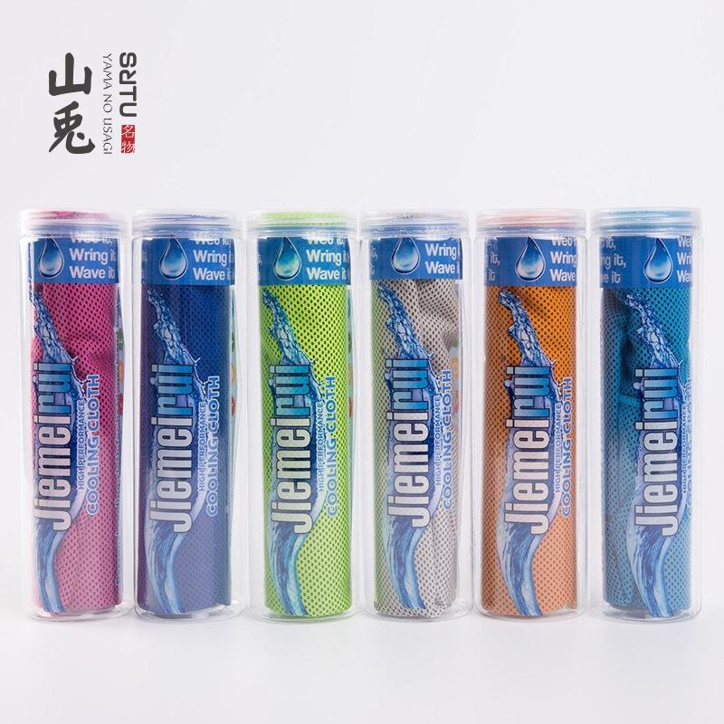 

Cold sensing exercise towel thin and soft comfortable Water imbibition is strong Sports towel A variety of color optional, Mei red