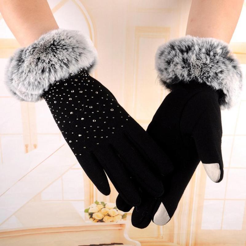 

Five Fingers Gloves Arrival Women Lady Candy Color Autumn Cotton Blend Winter Mittens Warm A6M8