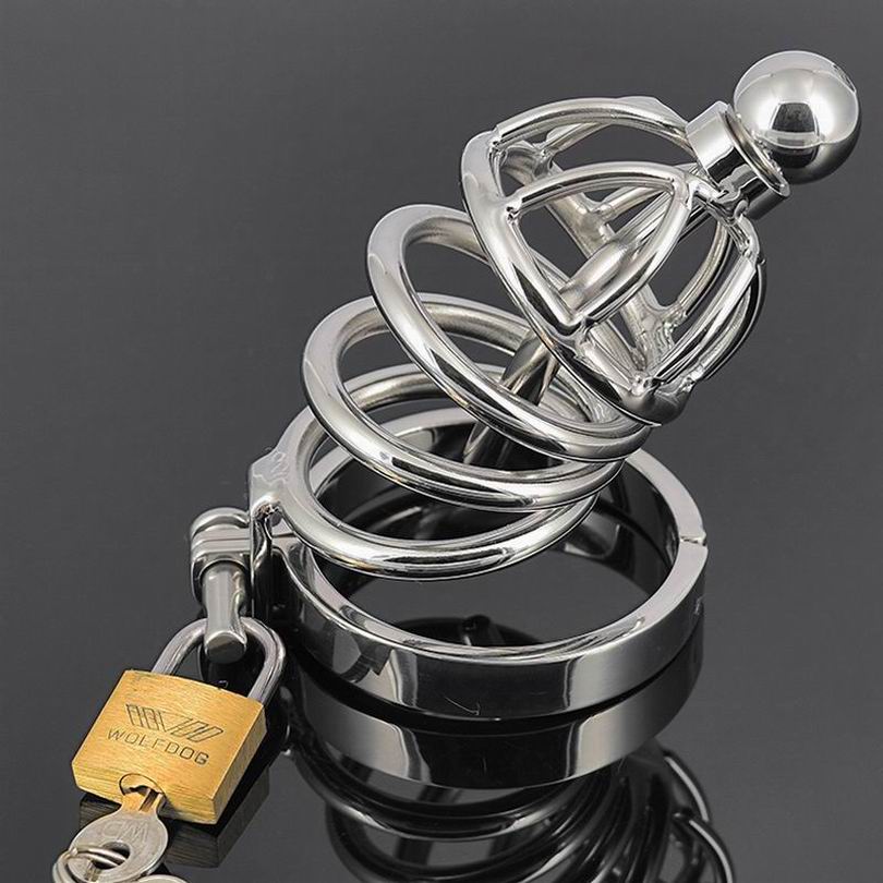 

Stainless Steel Chastity Device Cock Cage With Penis Plug Urethral catheter Male Penis Ring Lock Virginity Restraint Belt SM Sex Toys