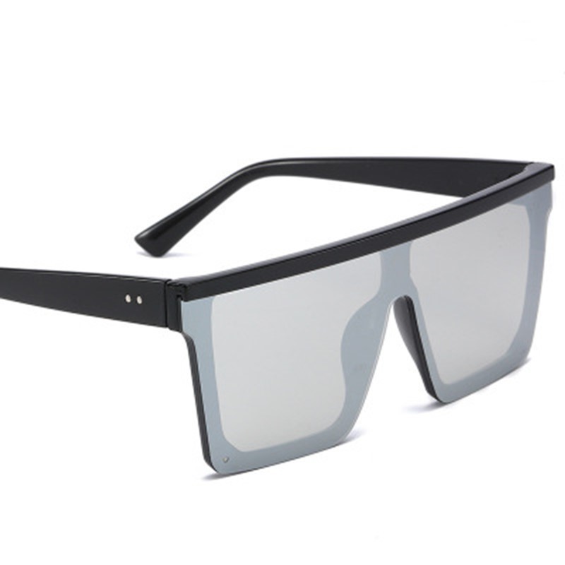 

2020 Oversized Sunglasses Women Big Frame Square Flat Top Rivet Gradient Lens Sun Glasses UV400 Female Men Vintage Mirror Shades