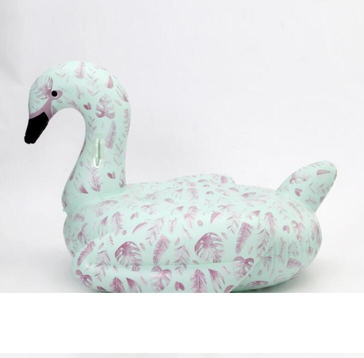 

new design cartoon print inflatable swan flamingo mattress floats for kids adult beach swim pool toy floating water party seat ring