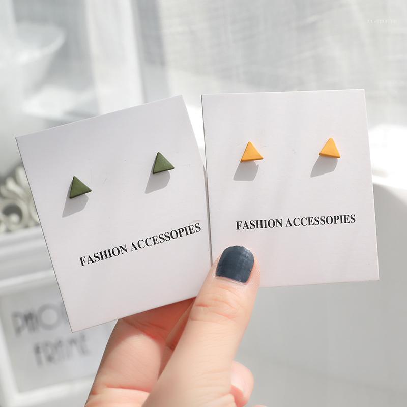 

Triangle earrings female metal Simple personality web celebrity stud earrings fashion woman fine jewelry1