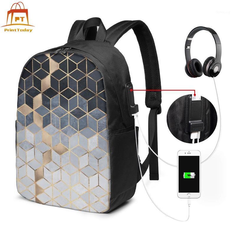

Geometric Backpack Geometric Backpacks Teen Print Bag High quality Trendy Multi Function Man - Woman Bags1, As picture