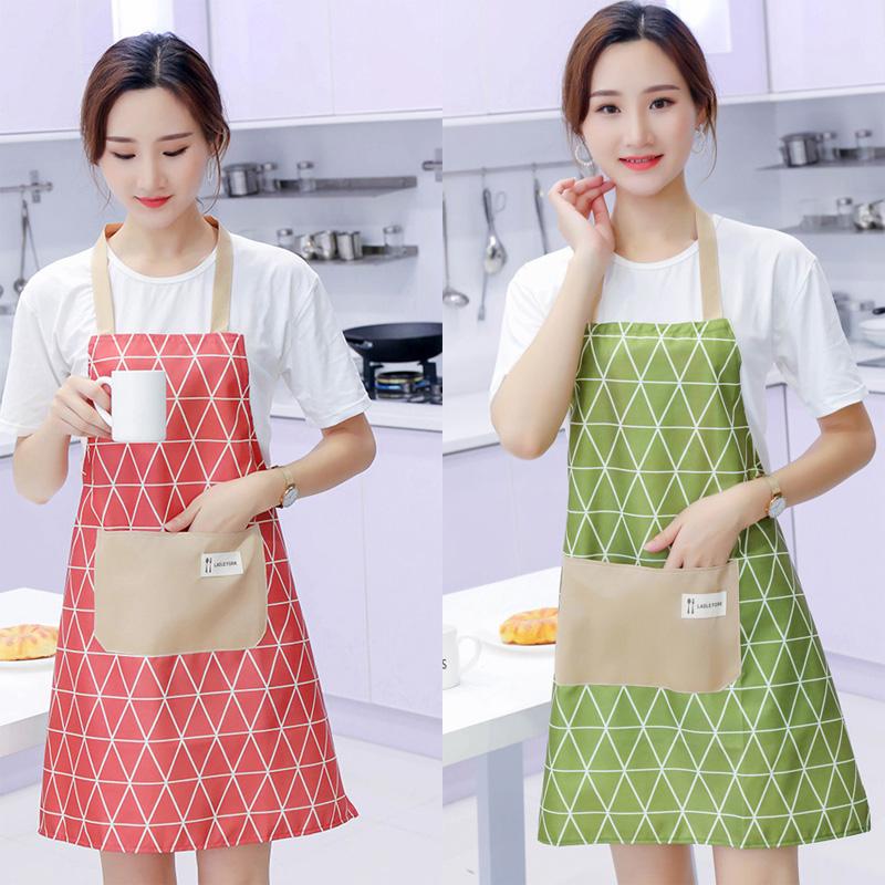 

Nordic style waterproof apron summer ladies oil-proof cooking home simple and sleeveless