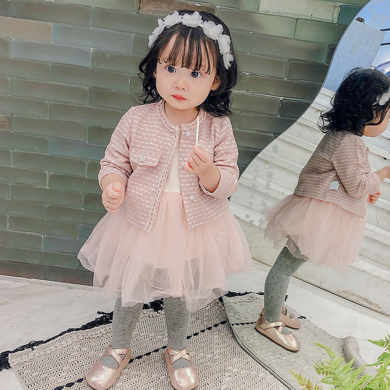 

2021 New Autumn Baby Girls Clothing Sequined Coats+baby Bodysuit 2pcs/set Toddler Infant Clothes Sets Party Birthday Costumes Vyci, Pink