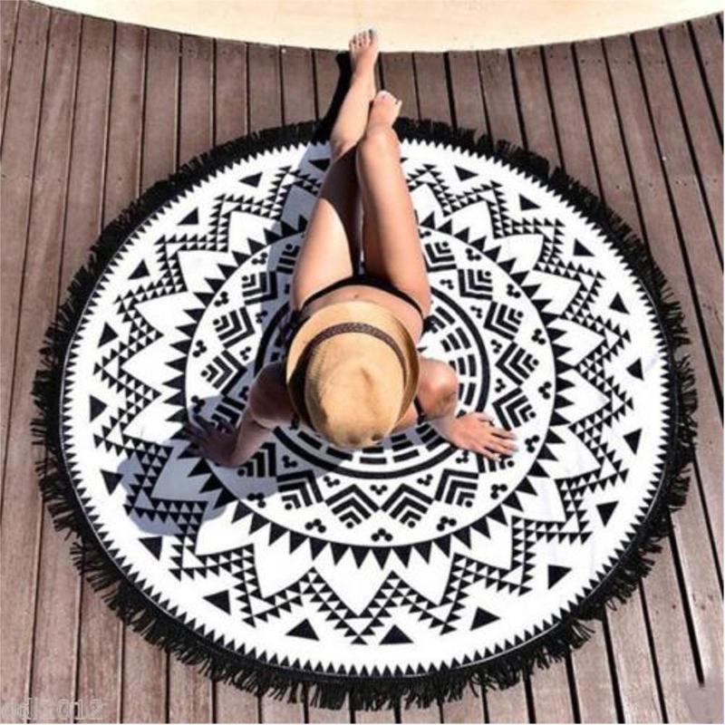 

1 Pcs Quicky-dry Tassel Polyester fiber Bath Towels Shawl 150cm Beach Towel Large Sport Towels Camping Accessories Decoration