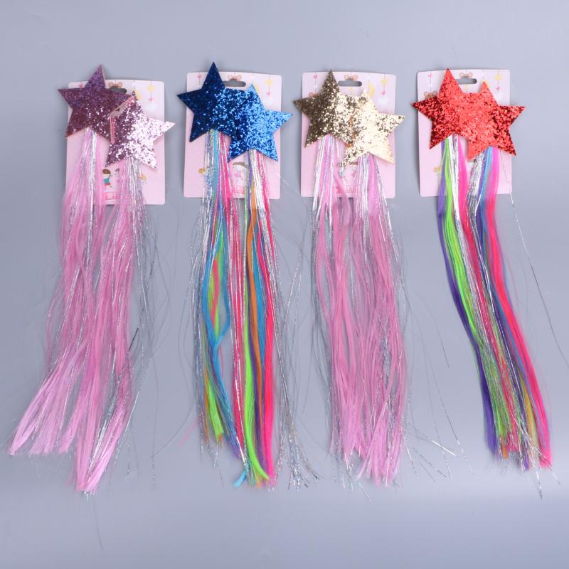 

Non Slip Star Tassels Hair Clips Gold Pink Silver Princess Braid Hairpin Barrette Party Gift home decor wedding birthday