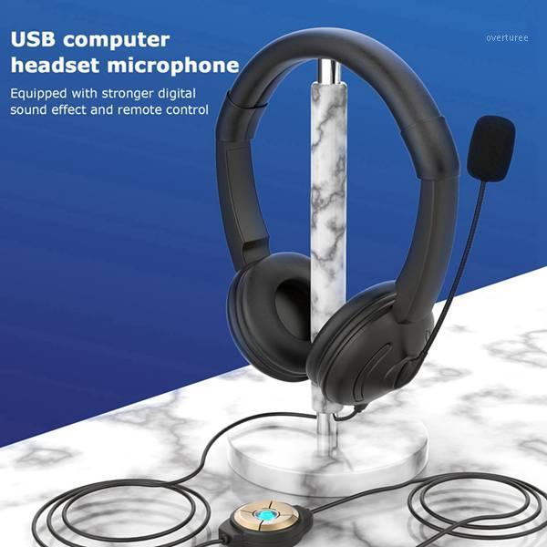 

USB Wired Headset with Noise Cancelling Microphone on Ear Computer Call Center Earphone Volume Control Speaker1