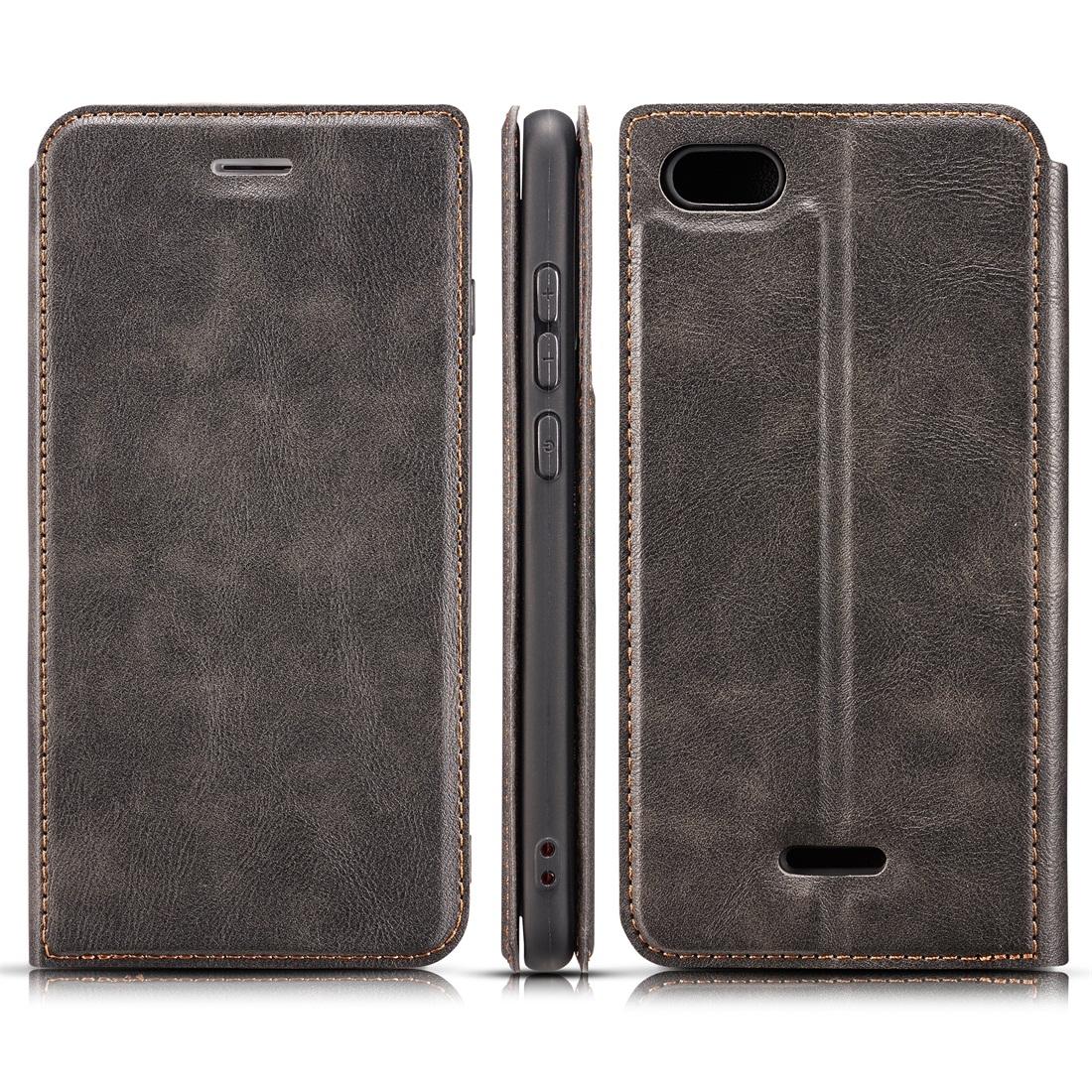 

Retro Simple Ultra-thin Magnetic Horizontal Flip Leather Case for Xiaomi Redmi 6A with Holder Card Slots Lanyard