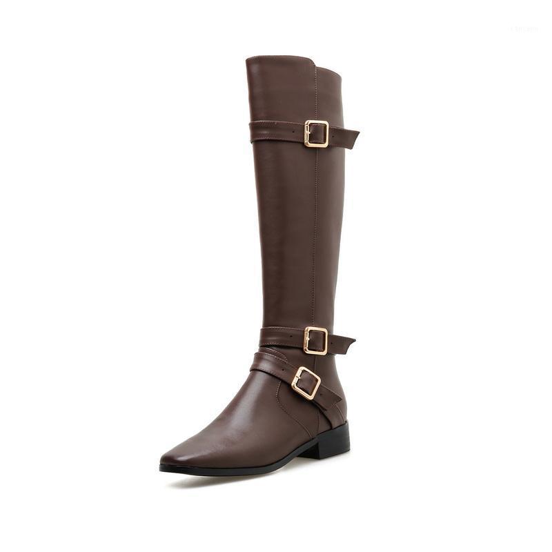 

SKLFGXZY The knee boots Autumn winter Genuine leather fashion Female boots Women's Women's shoes Size 34-401, Black