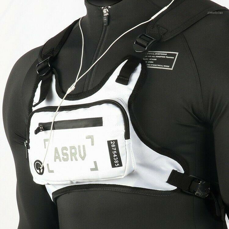 

Fashion Chest Rig Bag For Men Waist Bag Hip hop streetwear functional Tactical Chest Mobile Phone Bags Male Fanny Pack Casual1, White color