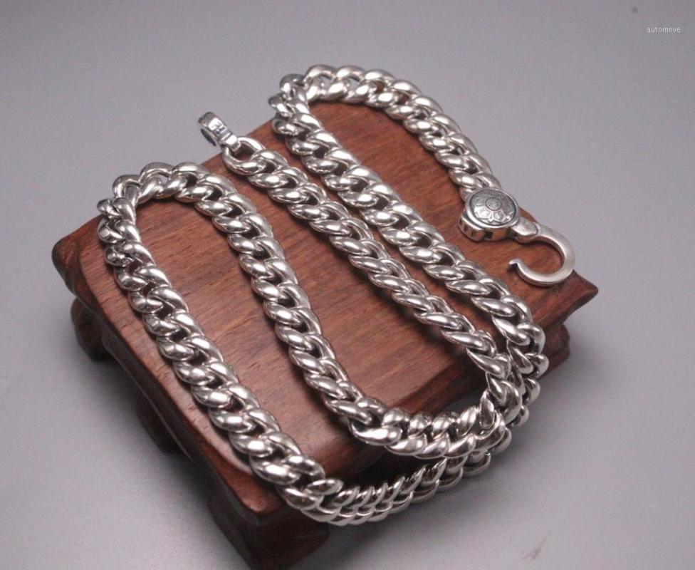 

New Pure 925 Sterling Silver Necklace 8.5mm Curb Link Chain Necklace 19.68"L1
