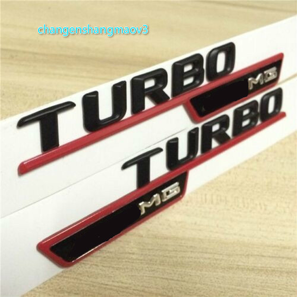 

Black TURBO for ////AMG Number Letters Fender Emblems Badges for Benz AMG