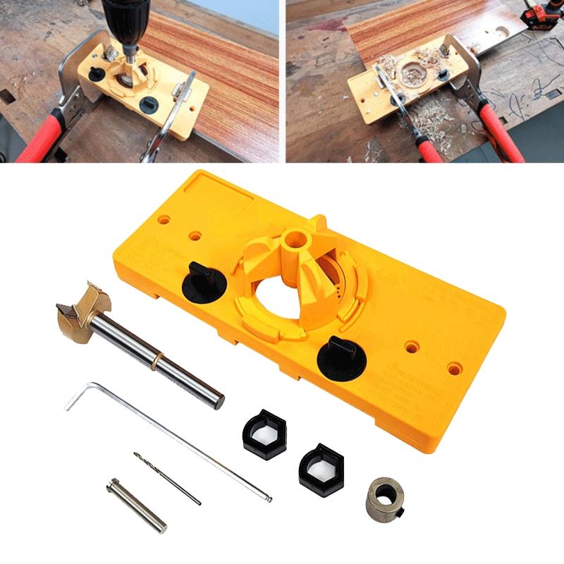 

1 set 35MM Hinge Drill Guide it hole opener Woodworking Carpenter DIY Tools