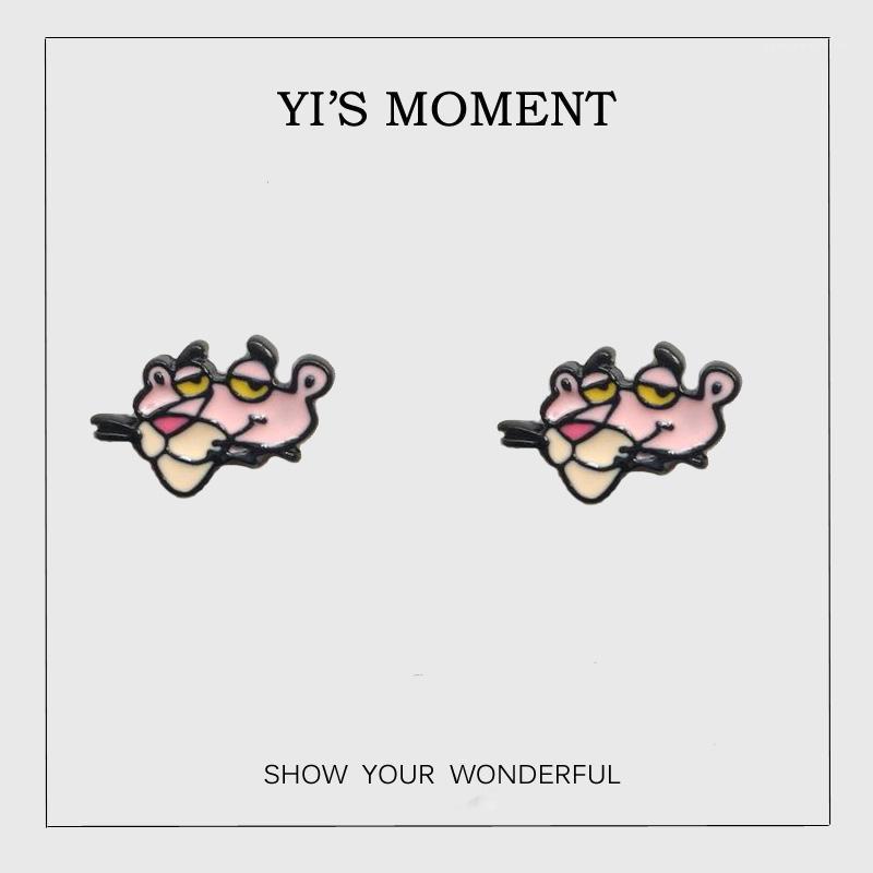 

Stud Birthday Gift Enamel Earrings Pink Panther Earring For Kids1