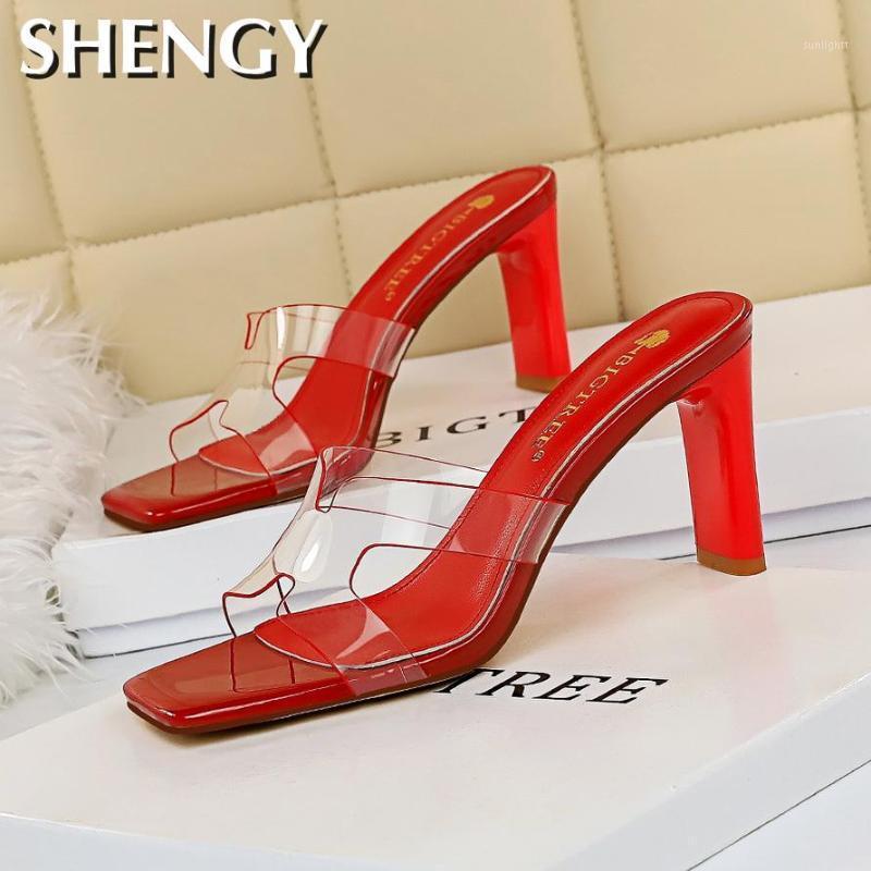 

Transparent High Heel Ladies Slippers 2020 Summer Waterproof Sandals Beach Slippers Sexy Wedge Heel Shoes Ladies Chunky Casual1, Apricot