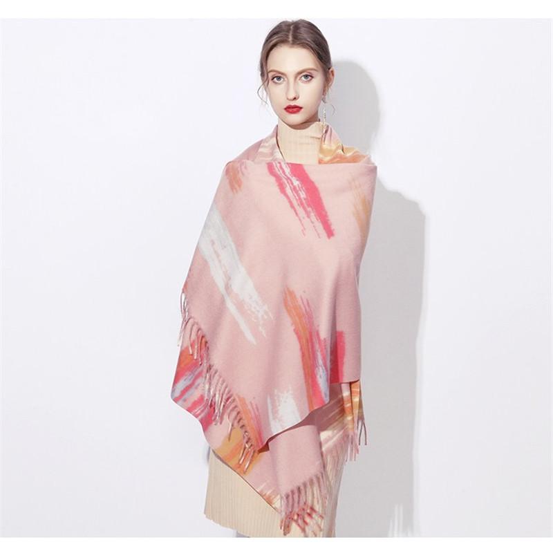 

New winter women print cashmere scarves with tassel lady spring autumn long scarf high quality female shawl hot sale 8 PCS