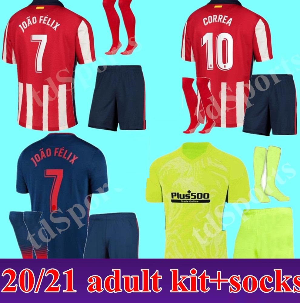 

Men 20 21 Atletico SUÁREZ home away 3RD Soccer Jerseys adult kits SAÚL 2020 2021 CORREA Camisetas de fútbol JOAO FELIX football shirt