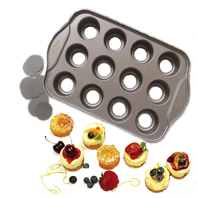 

Nonstick Mini Cheesecake Pan,12 Cup Removable Metal Round Cake& Cupcake& Muffin Oven Form Mold For Baking Bakeware Dessert Tool T200111