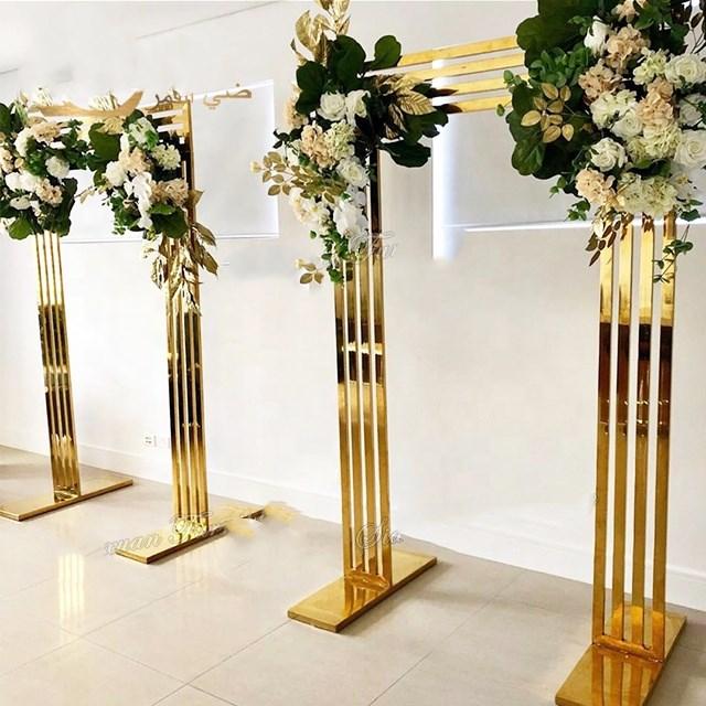 

Custom size Wedding decoration for aisle runner walkway Gold frame screen divider wedding decoration backdrop arch