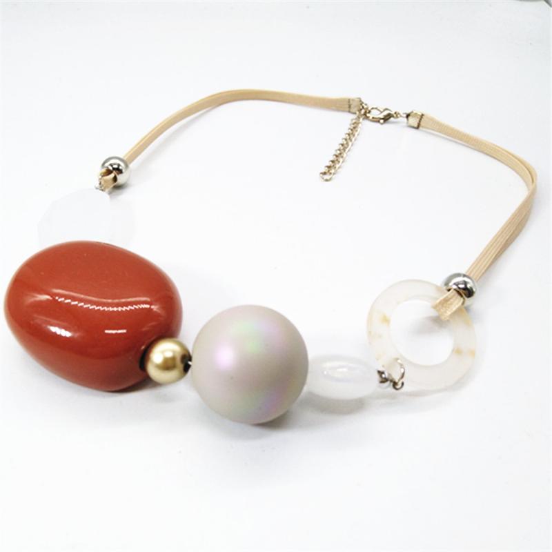 

Big Natural Stone Blue Brown Geometric Girl Fashion Vintage Pendants Choker Necklace Women Sweater Chain Jewelry Wedding