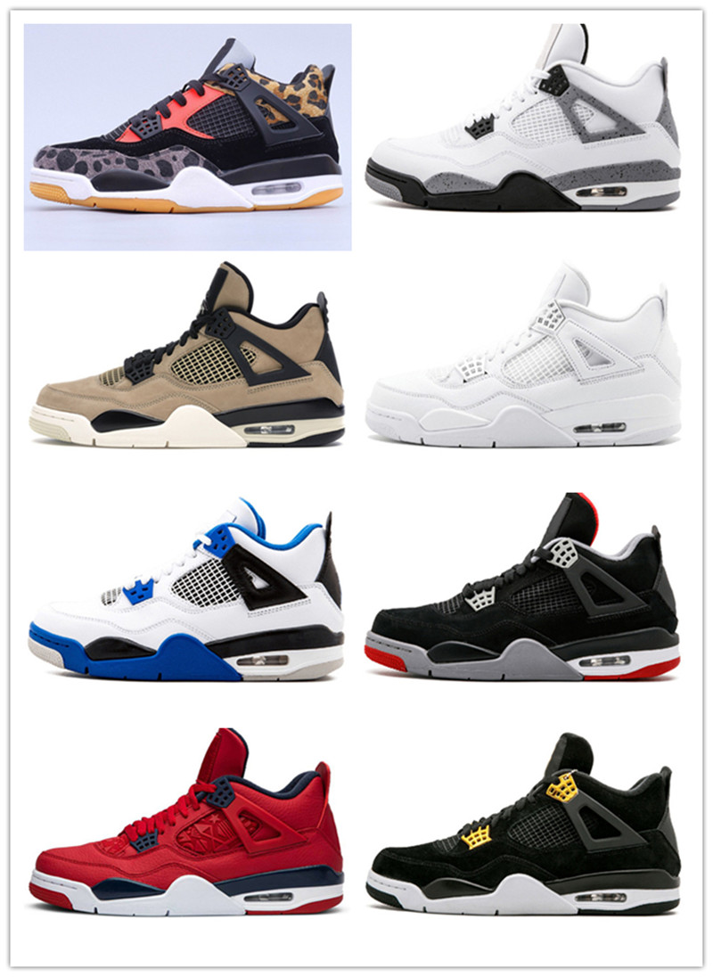 

Joe 4 Mens Basketball shoes Fire Red 2020 Sail Black Cat Court Purple MenWomens outdoor Sneakers shoes szie40-47