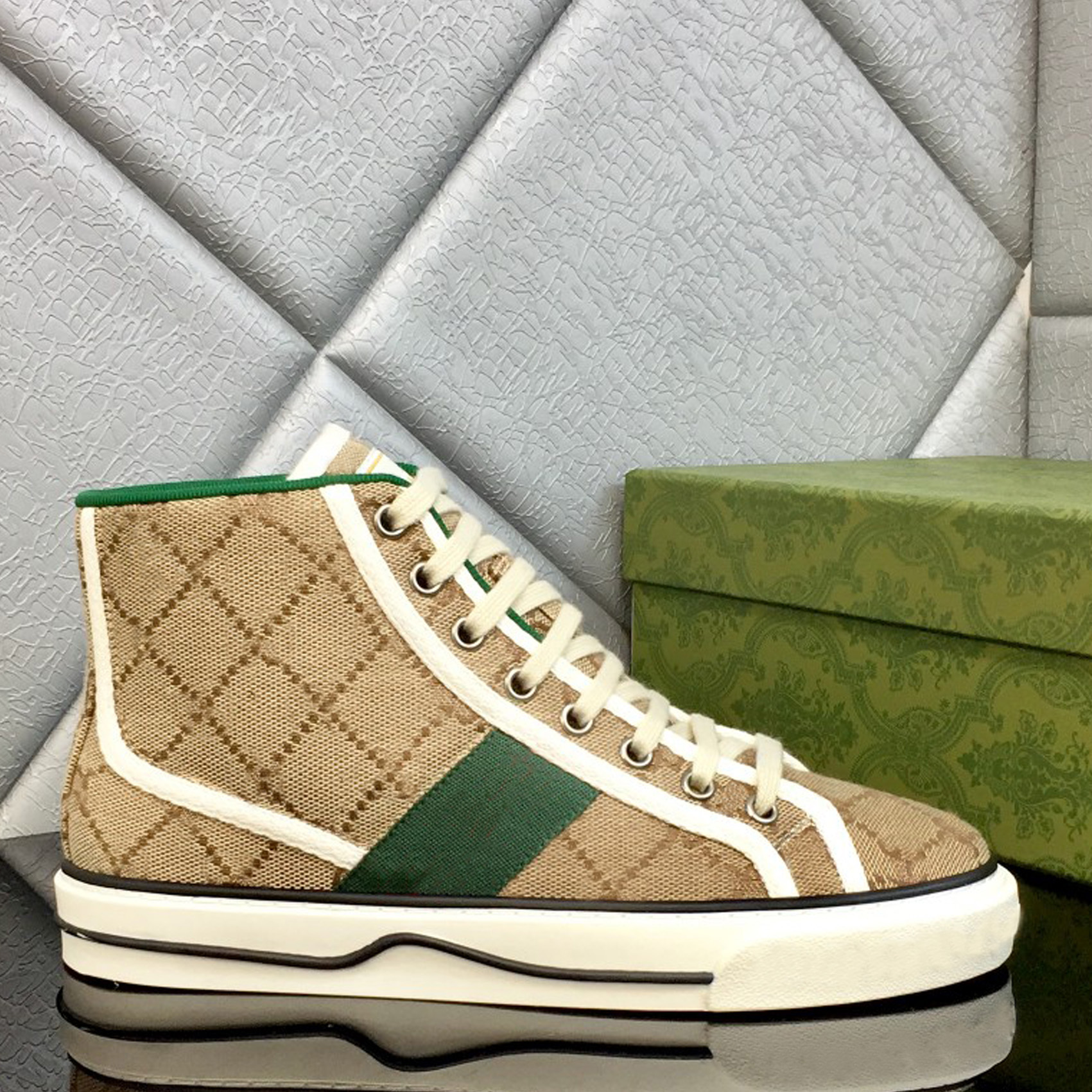 

Designers Tennis 1977 sneaker canvas Shoe Beige Blue washed jacquard denim Women Shoes Ace Rubber sole Embroidered Vintage, As picture