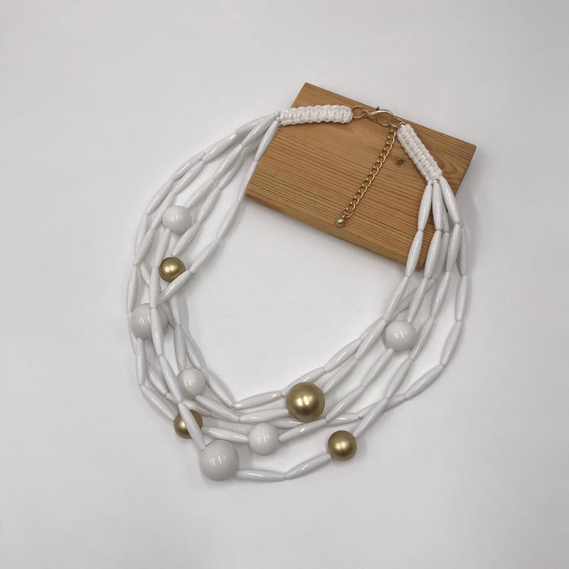 

Kara&Kale Boho Fashion Jewelry Valentines Gift Gothic Necklace Wax Cord Acrylic&Resin Beads Collares Necklace Women Accessories