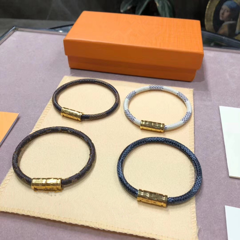 

High quality letter flower leather bracelet man and women bracelet with box free shipping can be wholesale, Golden;silver