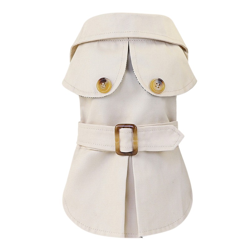 

British Style Pets Dog Clothes Winter Thicken Jacket Coat Costumes Hoodies Clothes for Small Puppy Dogs Cat Clothing, Khaki
