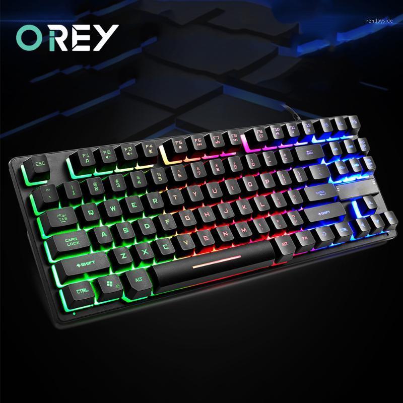 

Wired Gaming Keyboard Mechanical Feeling RGB Backlit Keyboards USB 87 Keycaps Keyboard For PC Gamer Computer Laptop1