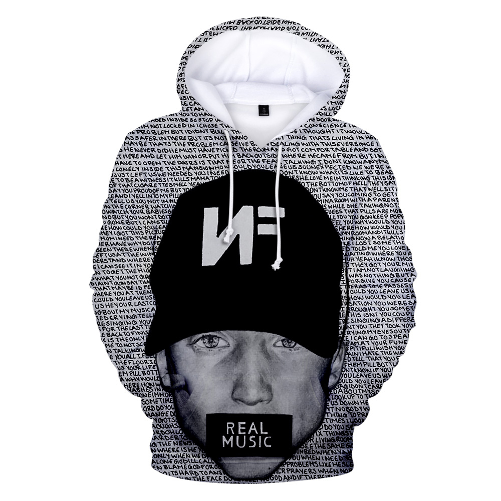 

New Spring Autumn Winter Mode NF 3D Harajuku Hoodies Cool Fashion Sweatshirts Hip Hop Tops X1021, Black