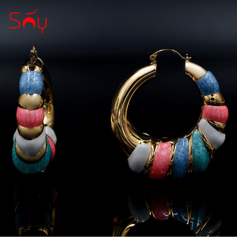 

Sunny Jewelry Big Hoop Fashion Earrings For Women Exquisite Jewelry Colorful Glaze Fairy For Party Wedding Anniversary Daily