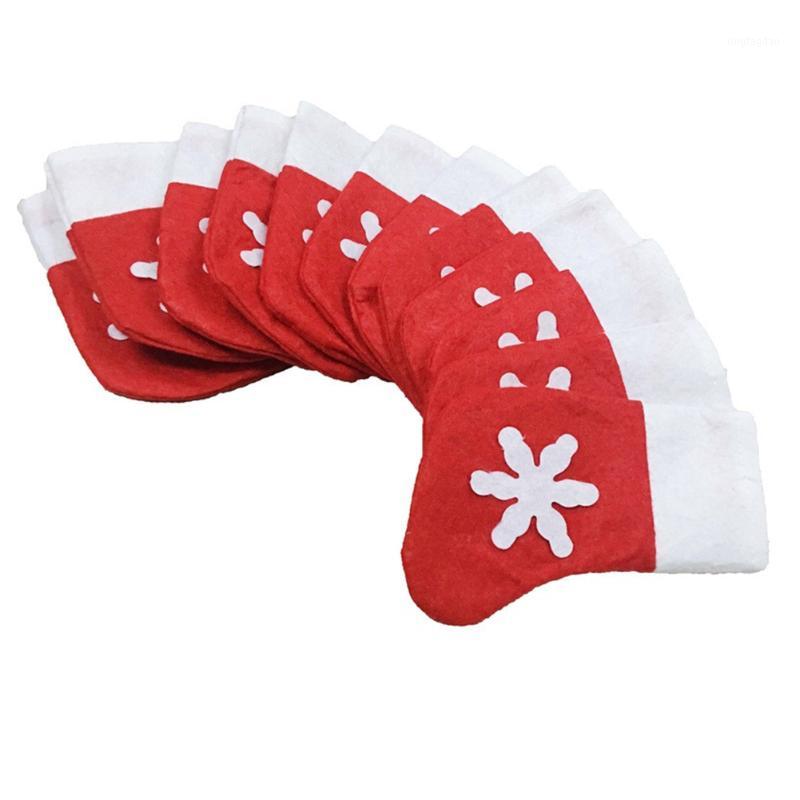 

8Pcs Christmas Socks Knife And Fork Storage Bag Decoration Red Colorful1