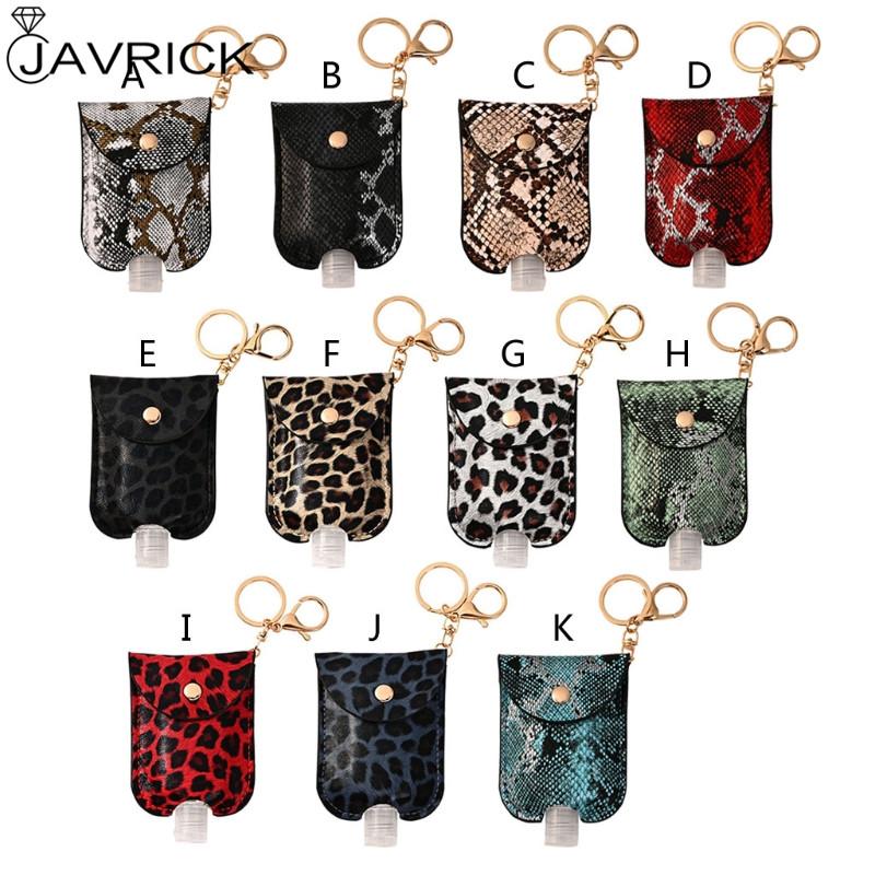 

Keychains 30Ml Leopard Print Portable Empty Leak Proof Plastic Travel Bottle Leather Keychain Holder For Hand Sanitizer Clips To Bags