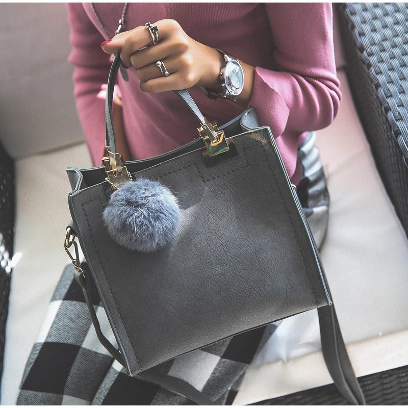 

Matte Leather Hangbags Purse Luxury Designer For Women New 2020 Trend Women's Retro Shoulder Bag Femal Travel Crossbody Tote Bag, Dark grey