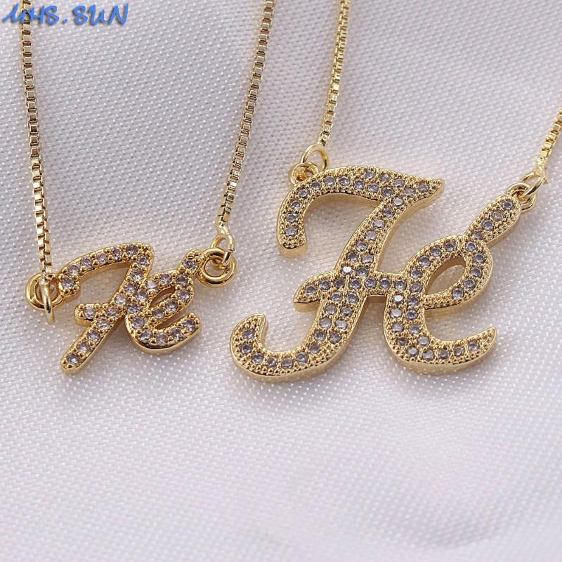 

MHS.SUN Mosaic Zircon FE Pendant Chain Necklace Charm Religious Women/Girls CZ Necklace Fashion Jewelry For Party Gifts 1Pc