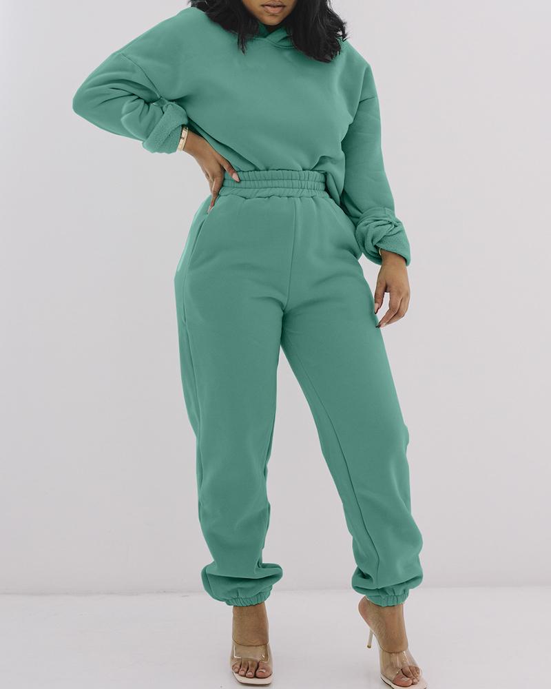 

Ninimiour 2021 Women Elegant Two -Pieces Suit Sets Femee Stylish Plus Size Plain Long Sleeve Top & Pants Set Sport Outfits, Hot pink