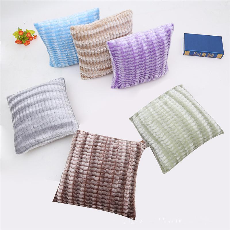 

GY0051 Double Color Strips Cushion Case (No Filling) 1PC Polyester Home Decor Bedroom Decorative Sofa Car Throw Pillows1
