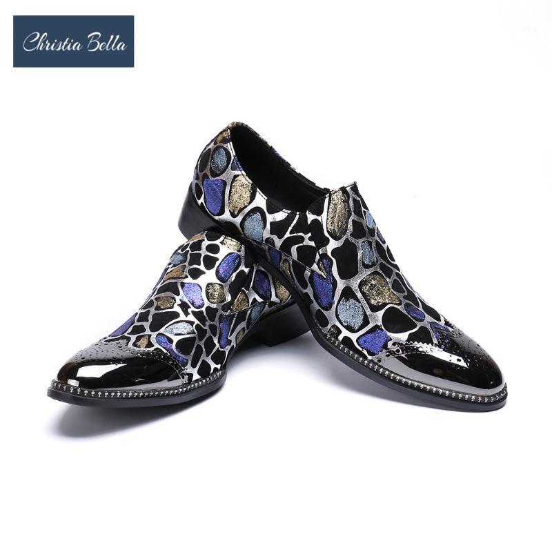 

Christia Bella Brand Designer Men's Suit Shoes Fashion Tuxedo Dress Shoes Plus Size Evening Party Oxford for Men1, Blue