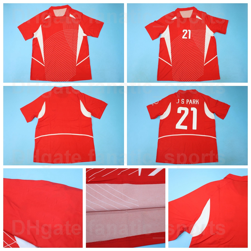 National Team Retro Soccer Jerseys 21 J S PARK Vintage Classic Team Red Color For Sport Fans Football Shirt Kits Uniform Breathable Custom Name Numb