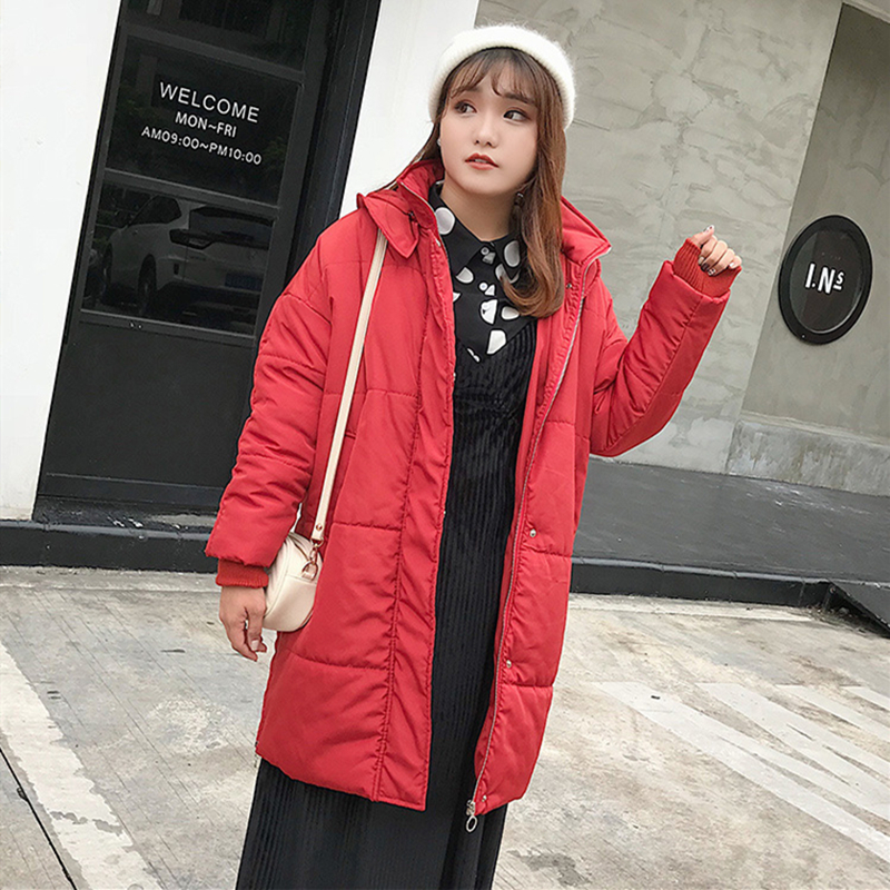 

Mm Winter New Fat Large Size of Solid Colored Women with Authentic Hood Clothes Coat Fine Cotton Cloth Av1g TDEK, Black.