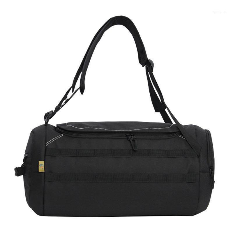 

Zipper Outdoor Exercise Travel Luggage Casual Large Capacity Backpack Shoulder Bag Multifunctional Hiking Travel Bags Cylinder1, Black