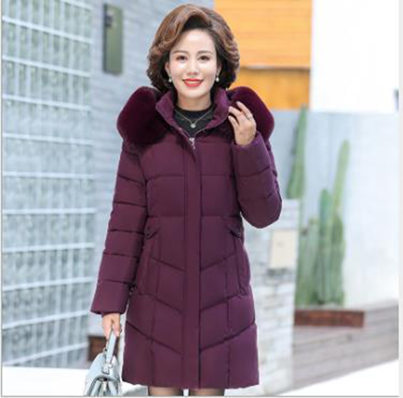 

Wholesale winter mothers wear new women's mid-length slim down padded jacket, Green
