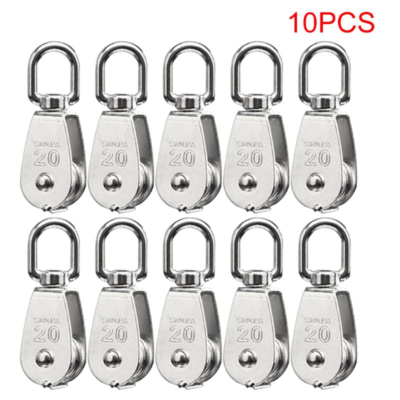 

10pcs/set Swivel Hook Multifunction Single Pulley Block Exercise Hanging Wire Stainless Steel Fitness Equipment Gym Training