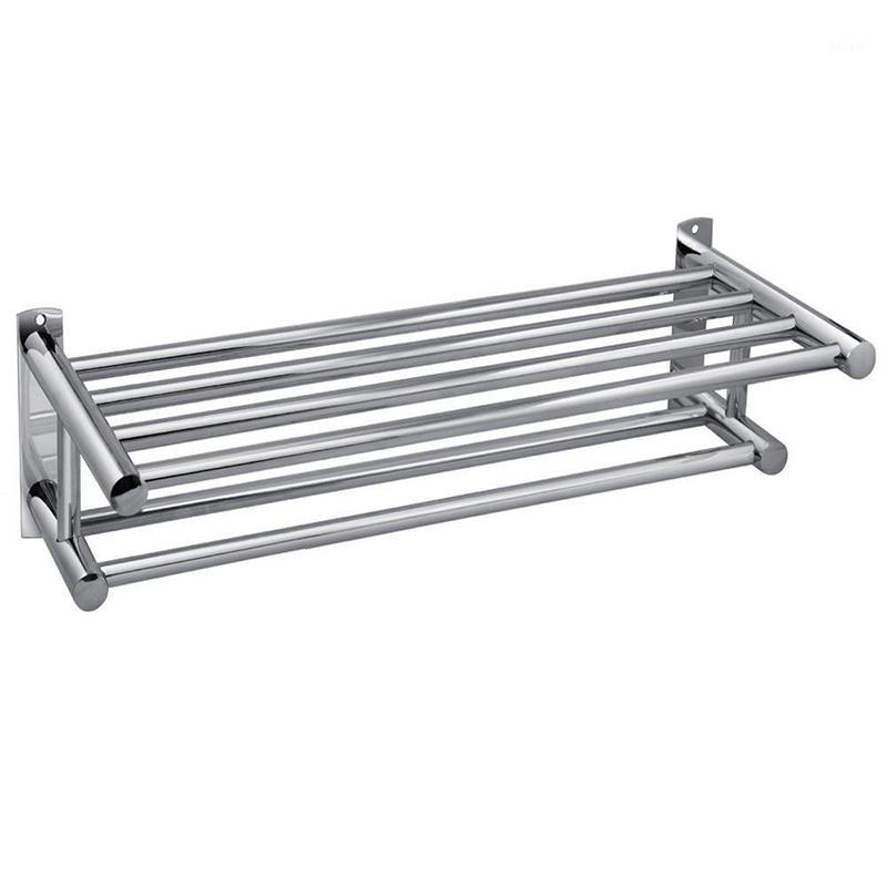 

Stainless Steel Double towel Rack holder Wall Mounted Bathroom Towel Shelf Rail Rack Holder1