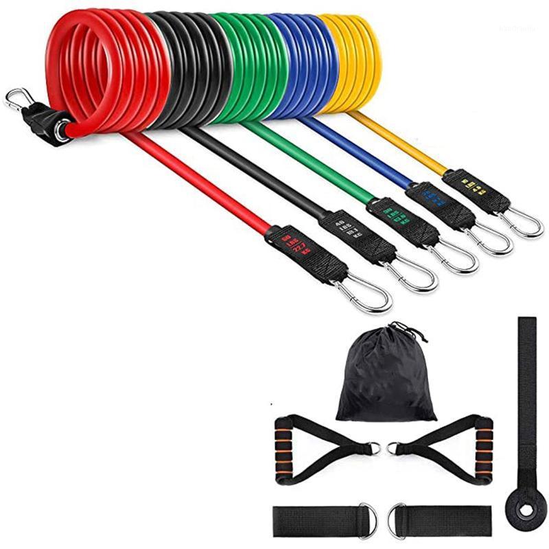 

11 Sets Elastici Fitness Bande Elastiche Sports Men 2021 Women Con 5 Fasce di Resistenza Elastiche Resistenza Pilates Yoga1, Red
