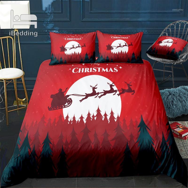 

Merry Christmas Colorful Christmas Tree Snowman 3D Bedding Set Printed Duvet Cover Set Queen King  Size1